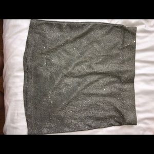 Holiday wild fable silver glitter bodycon skirt